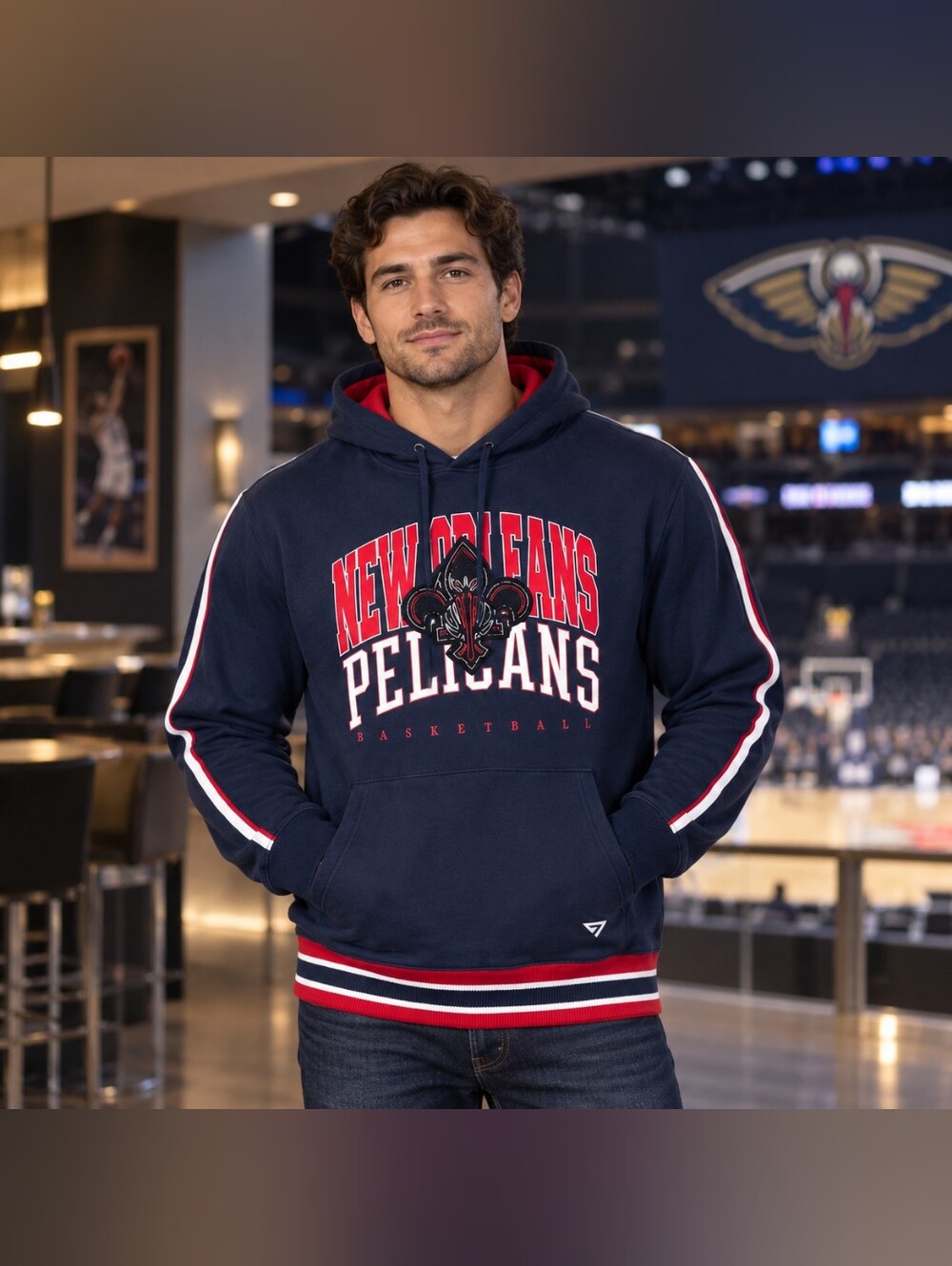 New Orleans Pelicans Game 7 NBA Men’s Large Navy Pullover Hoodie NWT